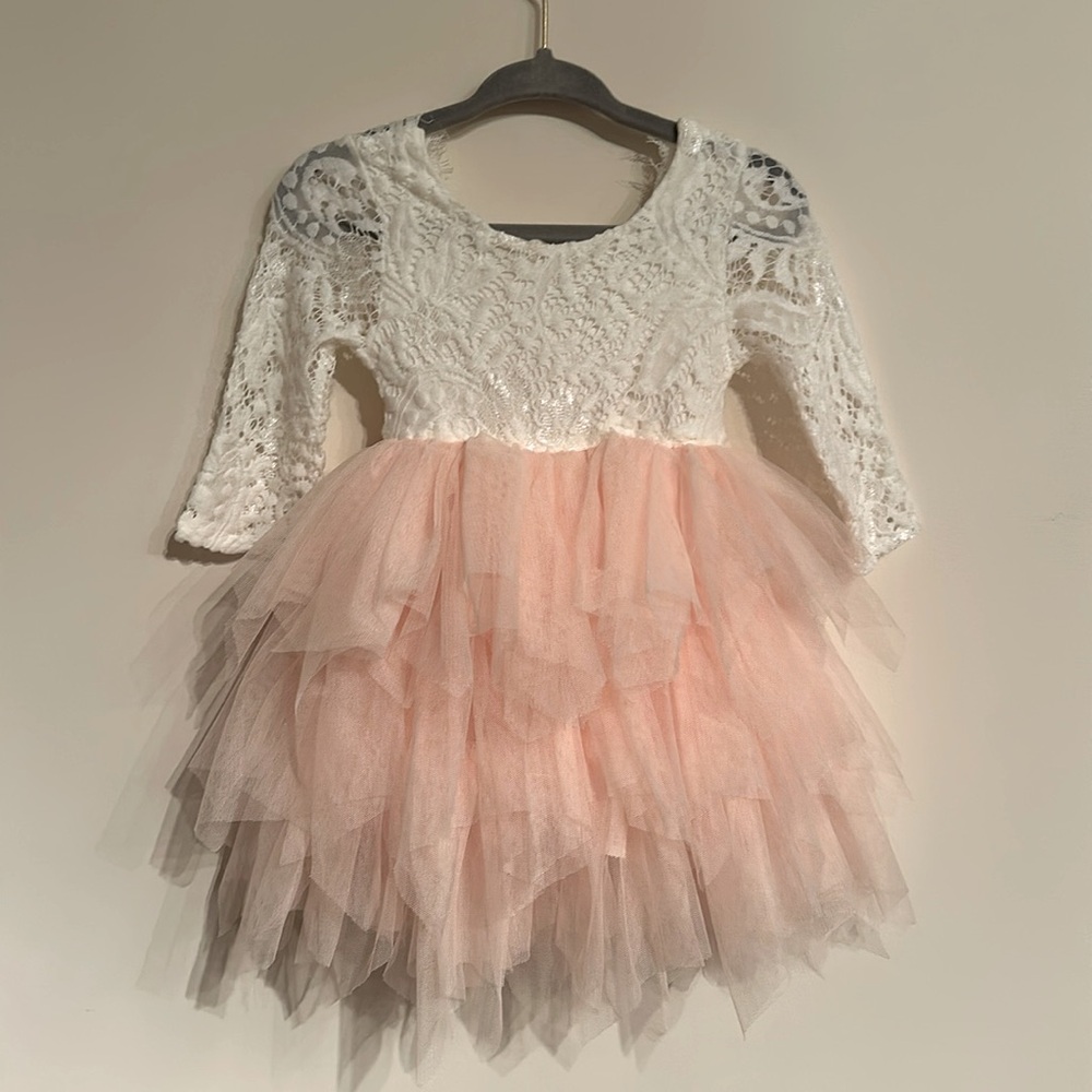 Backless A-line Lace Back Flower Girl Dress